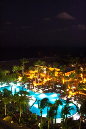 Swimming pool at a resort in Fort Lauderdale, Miamiの写真素材