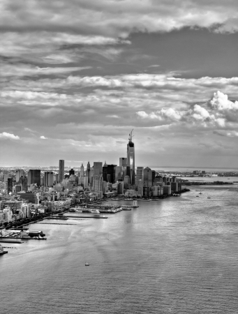Manhattan view from a helicopter, New York, USAの写真素材