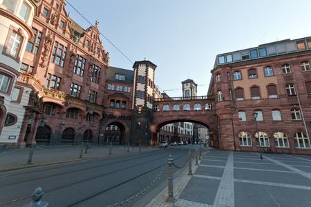 Frankfurt main plaza or Altstadt and its historic buildings, Germany のeditorial素材