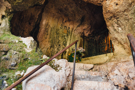 Entrance to hermitage of San Domenicoの写真素材