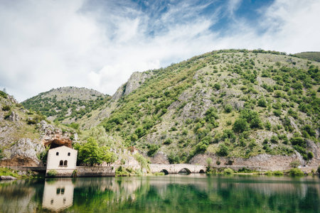 Lago di San Domenico, Abruzzo, Italyの写真素材