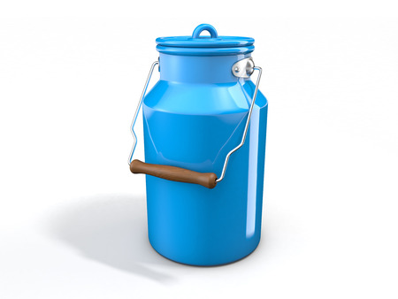 Milk churn isolated on white backgroundの写真素材