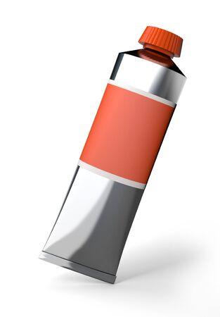 Tube of a paint isolated on whiteの写真素材
