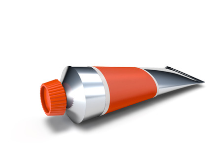 Tube of a paint isolated on whiteの写真素材