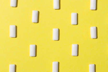 Gum are on the yellow background.