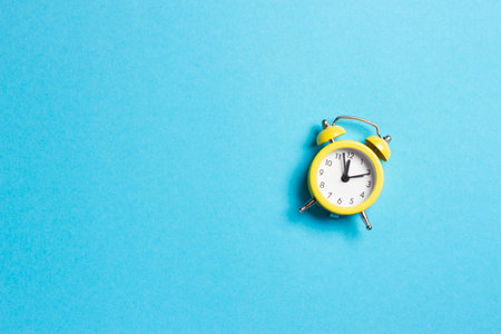 Yellow clock on blue background in commemoration of Ukraine's Independence Day.