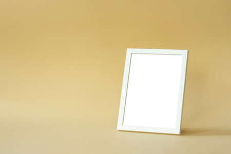 Frame with white color with a blank space on a delicate background.の写真素材