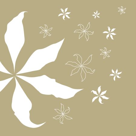 white flower on green backgroundのイラスト素材
