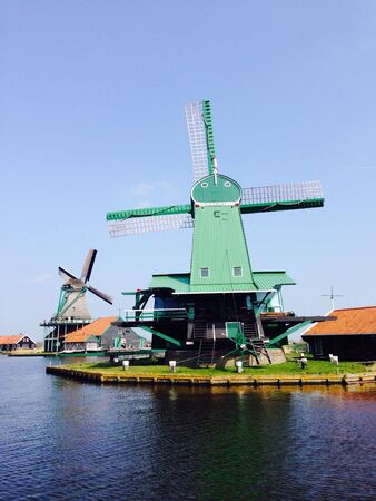 Green windmills of netherlandsの素材