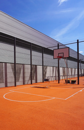 Basketball court sport outdoor public verticalの写真素材