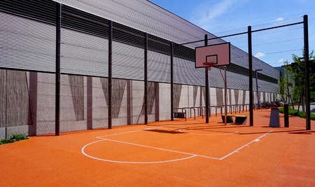 Basketball court sport outdoor public horizontalの写真素材
