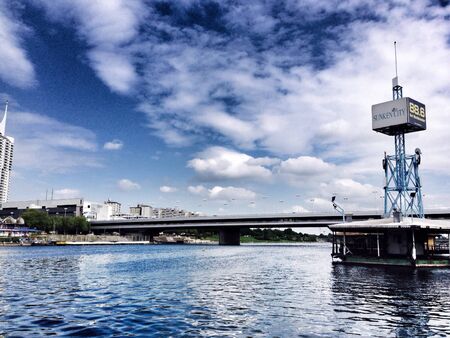 Scenery of donau river in vienna Austriaの素材