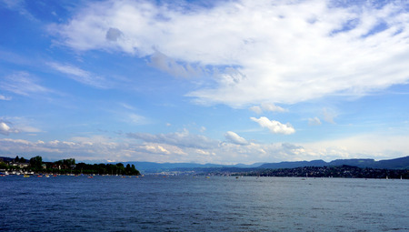 scenery of zurich lakeの写真素材