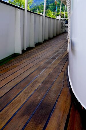 Boat wooden deckの写真素材