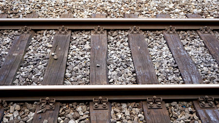 Track of train railway station Interlaken Switzerlandの写真素材