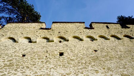 stone walll texture horizontal of castle in Lucerne Switzerlandのeditorial素材