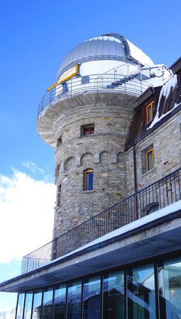 Scene of Building at Gornergrat station Matterhorn Zermatt Switzerland Verticalのeditorial素材