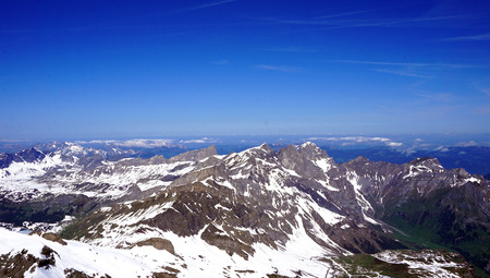 Titlis snow mountains Viewpoints in Engelberg Lucerne Switzerlandの写真素材