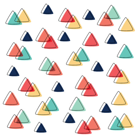curved Triangle pattern pastel color and outline overlap background