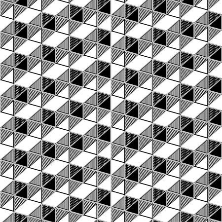geometric triangle box illusion pattern seamless backgroundのイラスト素材