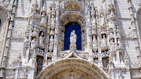 ornaments of jeronimos architecture lisbon Portugalのeditorial素材