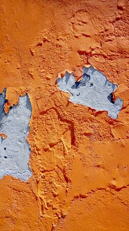 decay orange color wall in Burano, Venice, Italyの写真素材