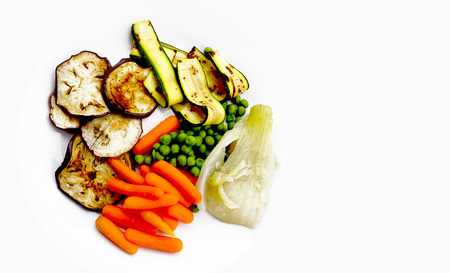 Grilled fresh vegetables menu with white space Italian Restaurant in Venice, Italyの写真素材