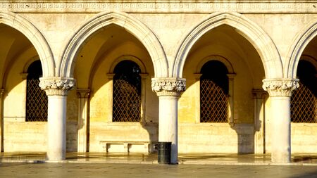 San Macro windows and ornaments  open space architecture in Venice, Italyの写真素材