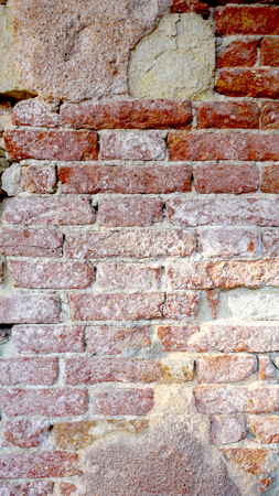 decay brick wall textures in Venice, Italyの写真素材