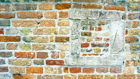 brick wall texture and background in Venice, Italyの写真素材