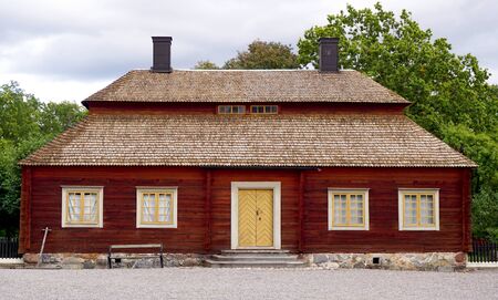 historical house display in Skansen open air Museum in Stockholm, Swedenのeditorial素材