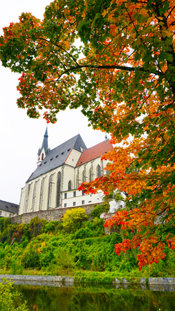 Cesky Krumlov castle in Autumnの写真素材