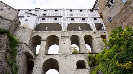 Cesky Krumlov castle architecture and walkwayのeditorial素材