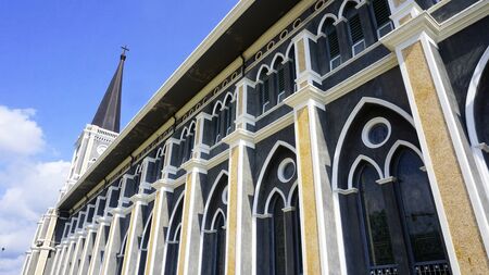 church architecture in chantaburi, Thailandの写真素材