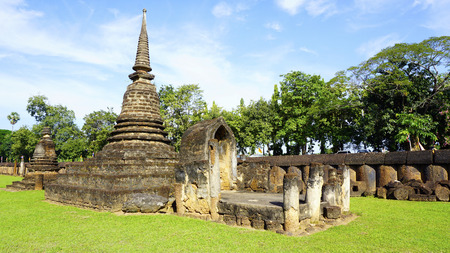 Pagoda in Wat Phra Si Rattana Mahathat Echliyong in Sukhothai temple world heritageの写真素材