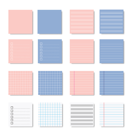 Memo paper note set variation vector designのイラスト素材