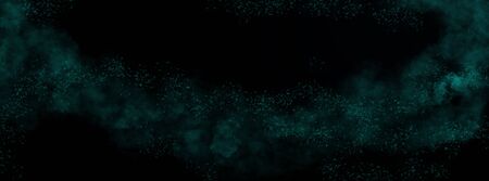 Milky way, star and galaxy, space dust background in green color at nightの写真素材
