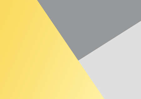 Color of the year 2021, Geometric form concept abstract background. Vector illustration. Illuminating Yellow, light grey and ultimate grey background, space for textのイラスト素材