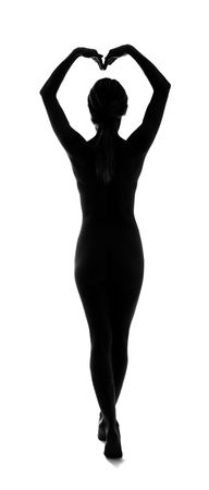 silhouette male figure on white isolated backgroundの写真素材