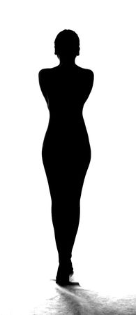 silhouette male figure on white isolated backgroundの写真素材