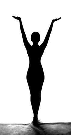 silhouette male figure on white isolated backgroundの写真素材