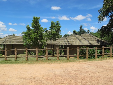 Country s style residence under blue skyの写真素材
