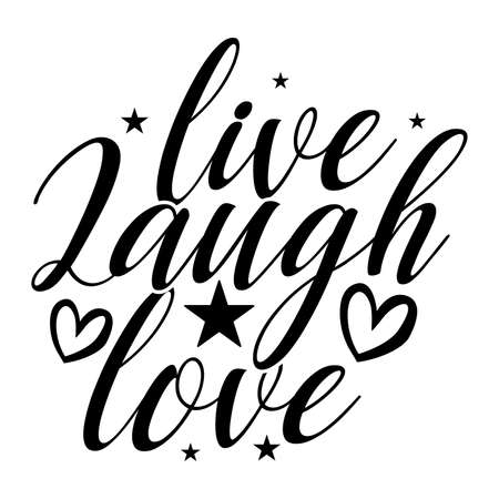 Live Laugh Love, Typography Designのイラスト素材