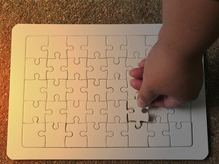 The last piece of the jigsaw was put in place and get successの写真素材