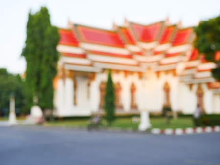 The blur temple background on the roadの写真素材
