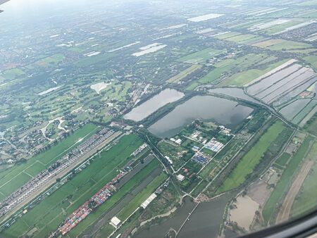 Bird eye view of the city in Thailandの写真素材