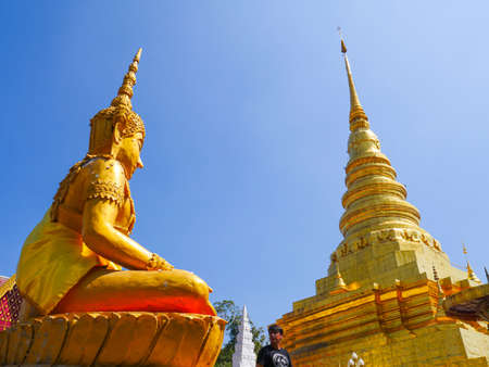 Outdoor pitcure of the Thailand temple with buddha culture buildingの写真素材