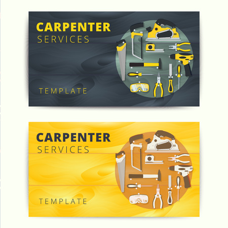Carpenter Or Repairman Service Vector Business Card Design