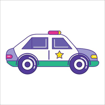 Police car icon in trendy flat line style. Patrol vehicle symbol. Automobile vector illustrationのイラスト素材