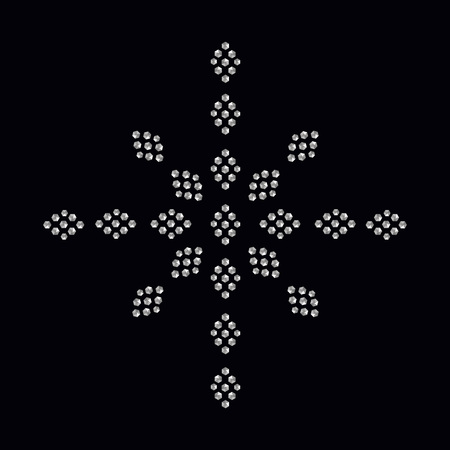 Rhinestone applique print for textile clothes in fashion luxury design. Trendy vector crystal studs embellishment with brilliants for apparel. Jewelry ornament embroidery for t-shirt hotfix transferのイラスト素材